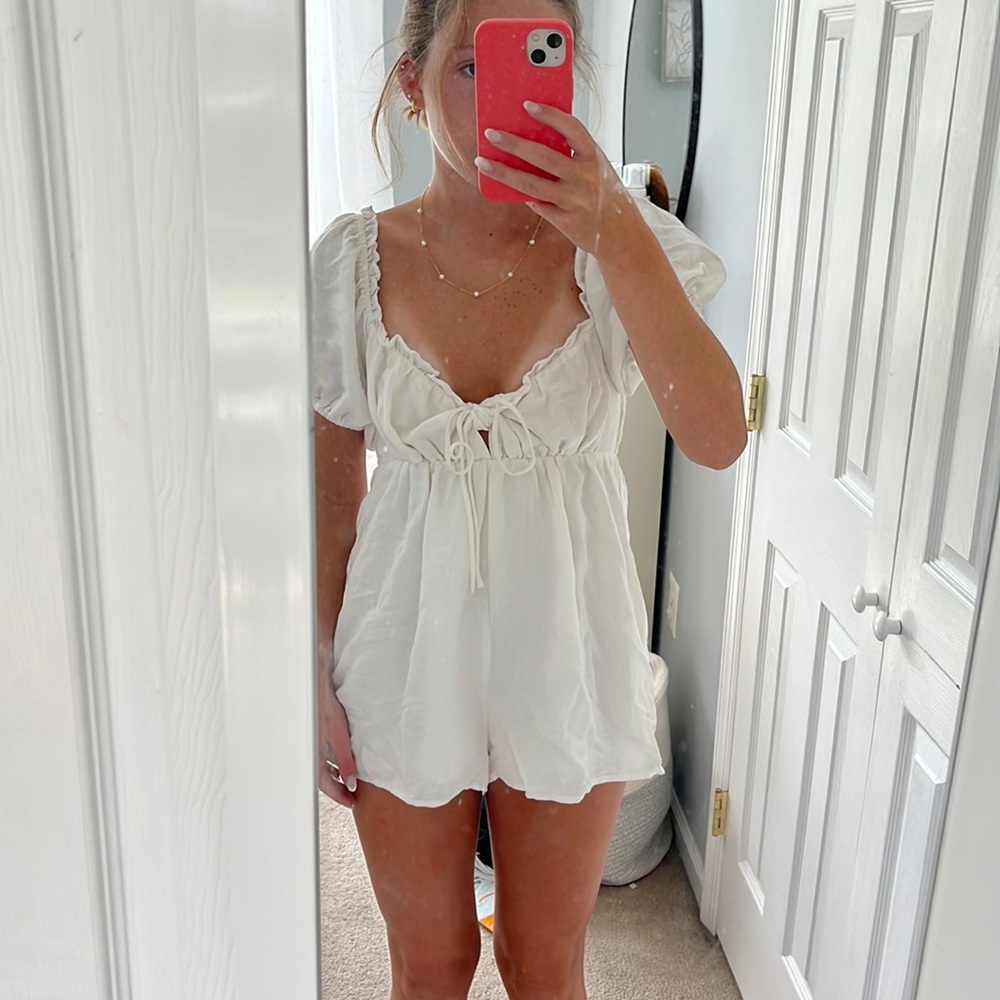 Urban outfitters mini white  romper ! size s